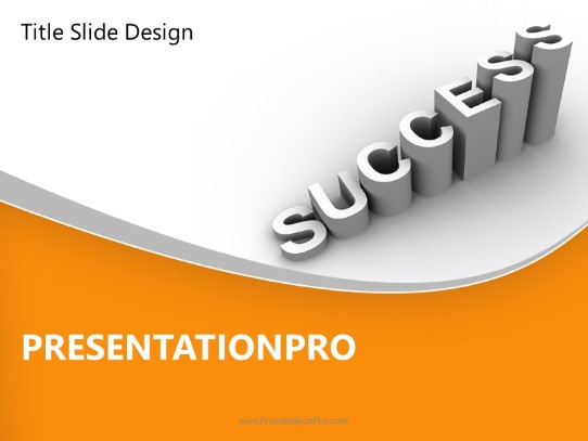 Success Growth Orange PowerPoint Template title slide design