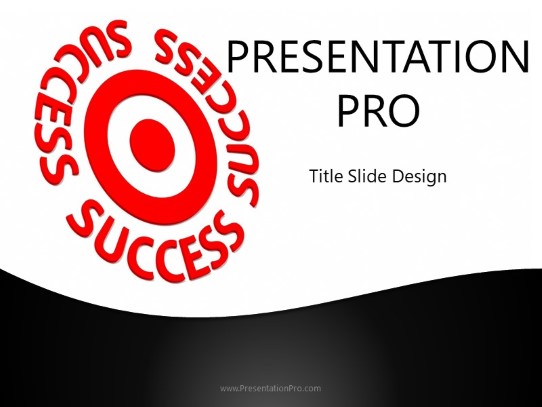 Success On Target Black B PowerPoint Template title slide design