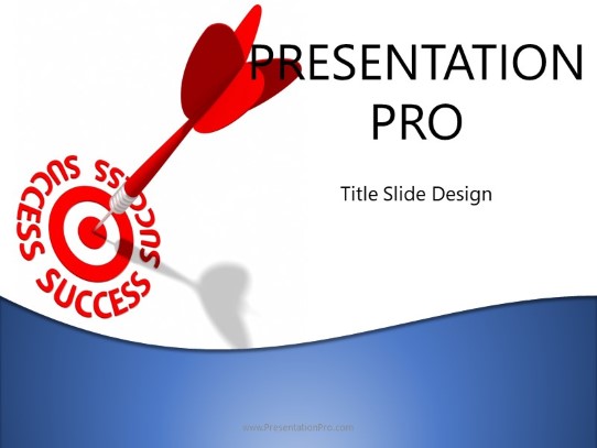 Success On Target Blue PowerPoint Template title slide design