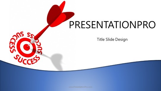 Success On Target Blue Widescreen PowerPoint Template title slide design