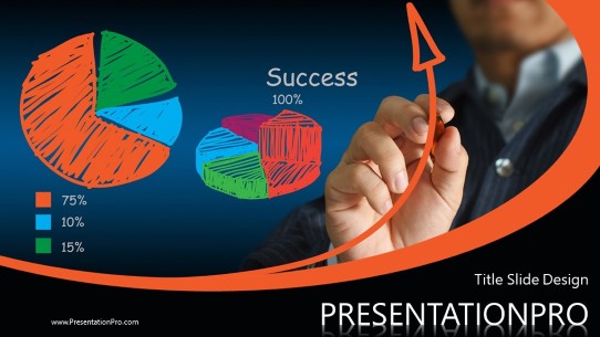 Success Pie Arrow Widescreen PowerPoint Template title slide design