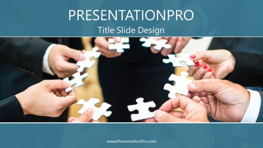 Team Puzzle Widescreen PowerPoint Template title slide design