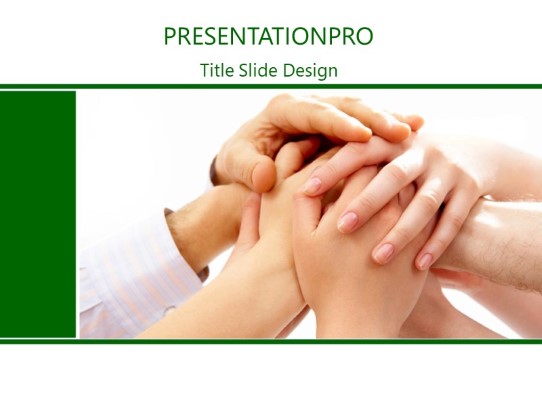 Team Unity Green PowerPoint Template title slide design