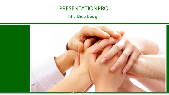 Team Unity Green Widescreen PowerPoint Template title slide design