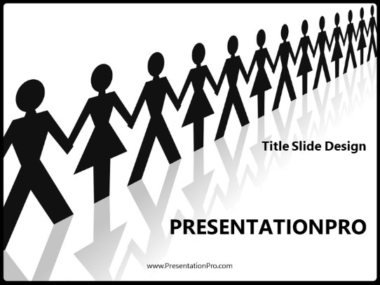 Teamwork Silhouettes PowerPoint Template title slide design