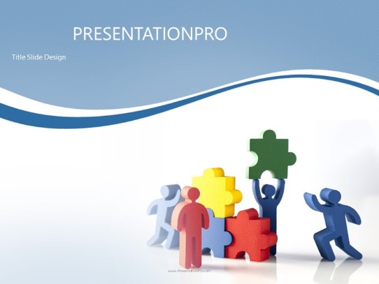 Teamwork Solution PowerPoint Template title slide design