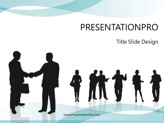 Teamwork Success Teal PowerPoint Template title slide design