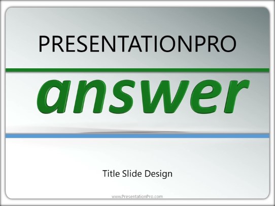 The Answer PowerPoint Template title slide design