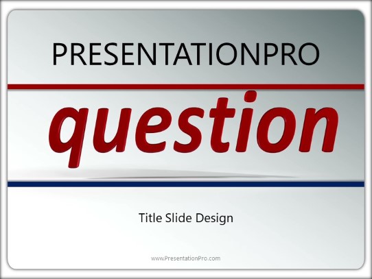 The Question PowerPoint Template title slide design