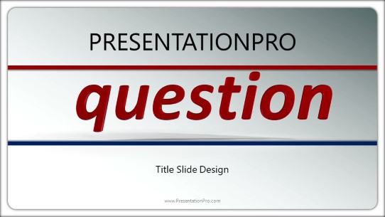 The Question Widescreen PowerPoint Template title slide design
