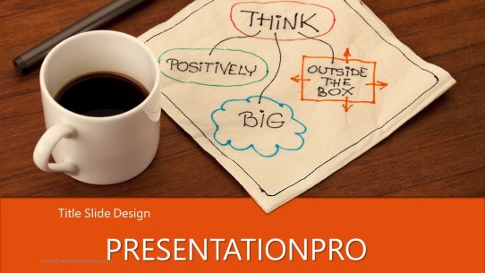 Thoughts Over Coffee Orange Widescreen PowerPoint Template title slide design
