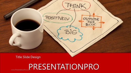 Thoughts Over Coffee Red Widescreen PowerPoint Template title slide design