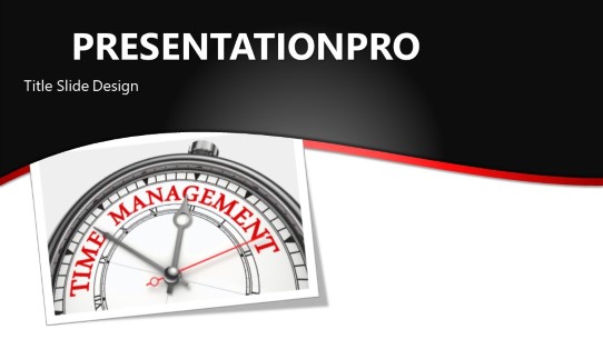 Time Management B Widescreen PowerPoint Template title slide design