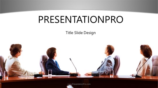 Viewing Presentation Widescreen PowerPoint Template title slide design