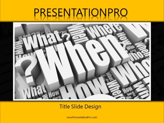 When Cluster PowerPoint Template title slide design