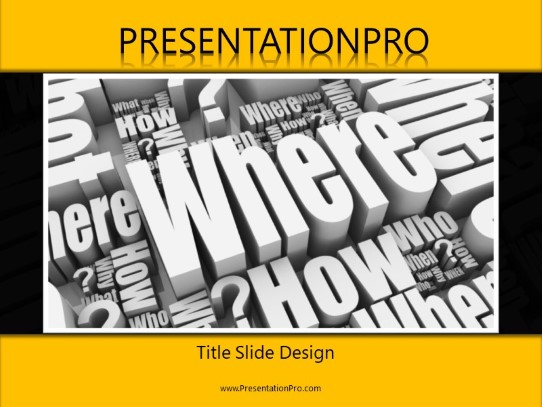 Where Cluster PowerPoint Template title slide design