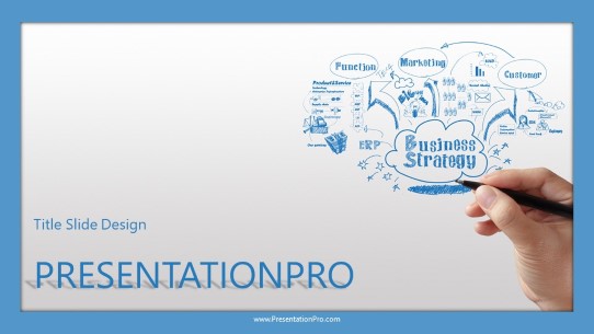 Writing Strategy Widescreen PowerPoint Template title slide design