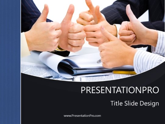 Yes Thumbs Up PowerPoint Template title slide design