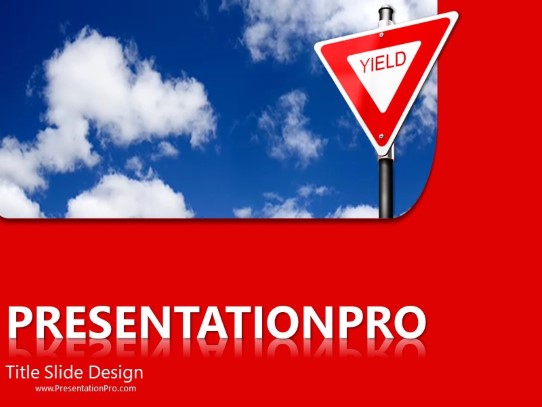 Yield In Clouds PowerPoint Template title slide design