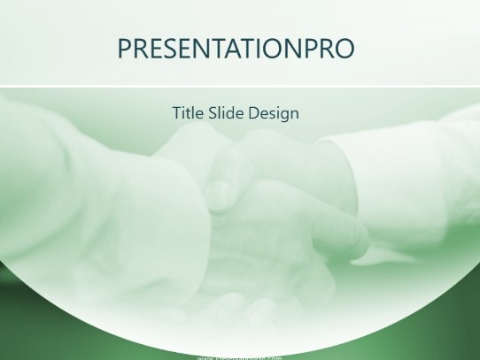 Agree Green PowerPoint Template title slide design