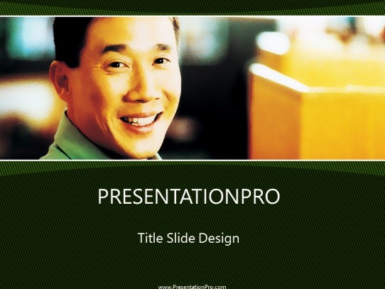 Asian Business Man 02 PowerPoint Template title slide design