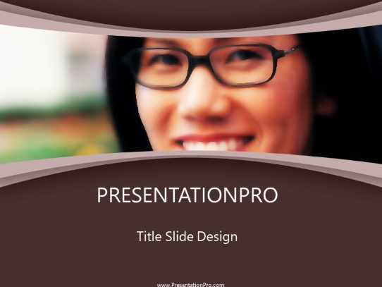 Asian Business Woman 02 PowerPoint Template title slide design