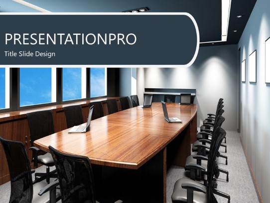 Board Room Wide PowerPoint Template title slide design