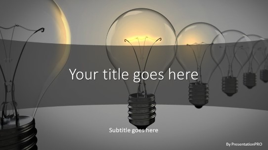 Bulb Glow Widescreen PowerPoint Template title slide design