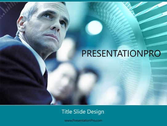 Business03 Teal PowerPoint Template title slide design
