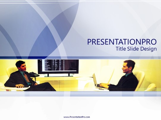 Business Chat PowerPoint Template title slide design