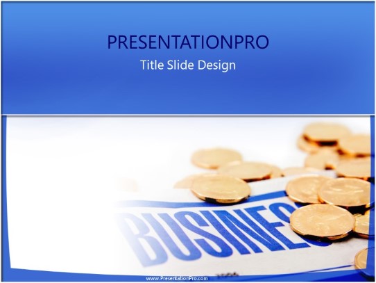 Business Coins PowerPoint Template title slide design