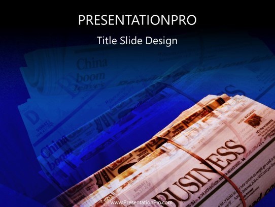 Business Newspaper PowerPoint Template title slide design
