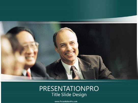Cheerful Businessman PowerPoint Template title slide design