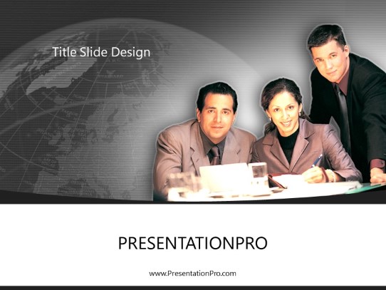 Consulting Group 02 Gray PowerPoint Template title slide design