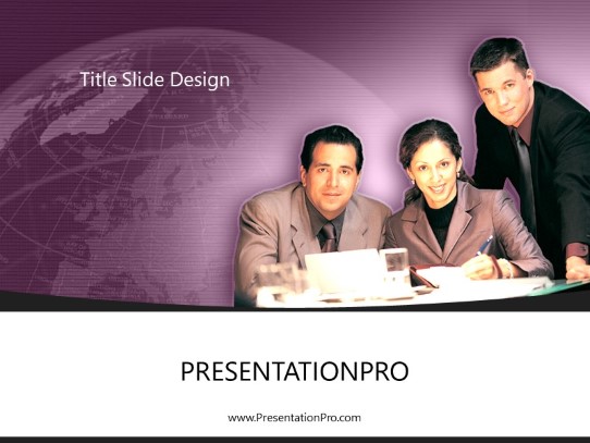 Consulting Group 02 Purple PowerPoint Template title slide design