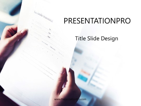 Fax PowerPoint Template title slide design