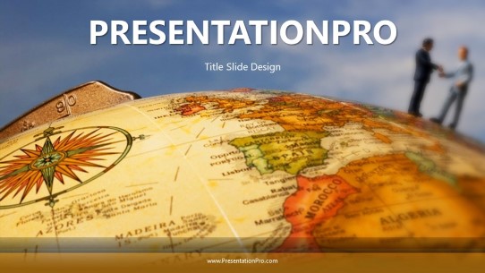 Global Agreement Widescreen PowerPoint Template title slide design