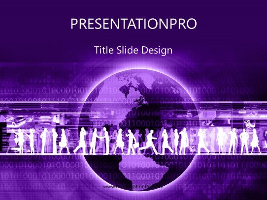 Global Workforce Purple PowerPoint Template title slide design