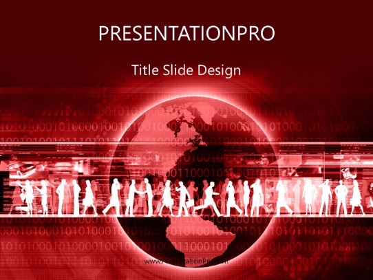 Global Workforce Red PowerPoint Template title slide design