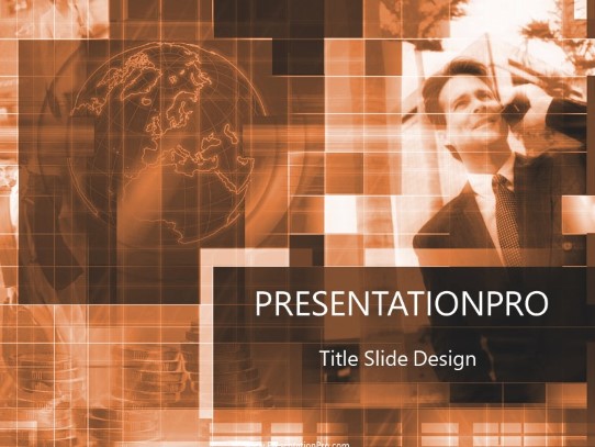 Globaltalk Orange PowerPoint Template title slide design