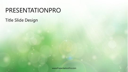 Green Dust Light Widescreen PowerPoint Template title slide design