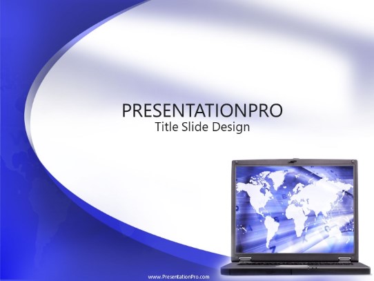 Map On Laptop PowerPoint Template title slide design