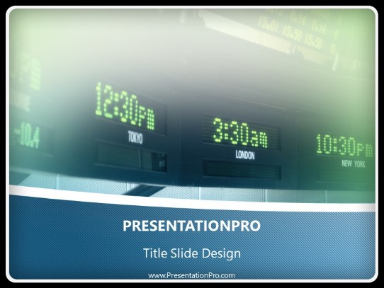 Market Time Zones PowerPoint Template title slide design