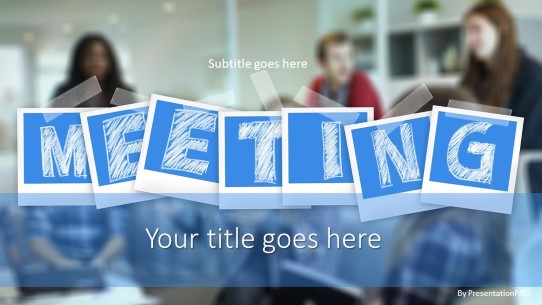 Meeting Posted Widescreen PowerPoint Template title slide design