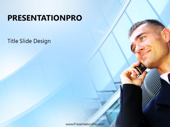 Mobile Cell PowerPoint Template title slide design