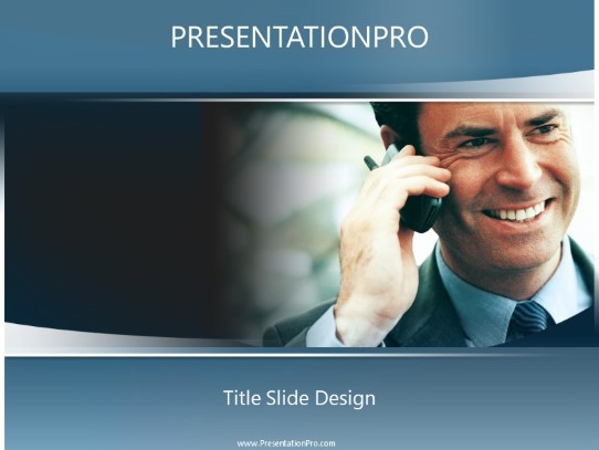 Phone Converstation PowerPoint Template title slide design