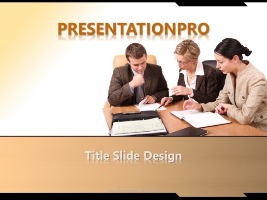 Reviewing Work PowerPoint Template title slide design