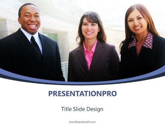 Smiling Business Diversity 01 PowerPoint Template title slide design