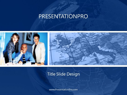 The Board 02 Blue PowerPoint Template title slide design