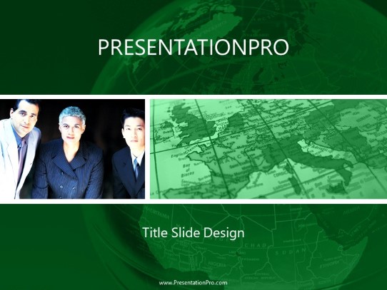 The Board Green PowerPoint Template title slide design
